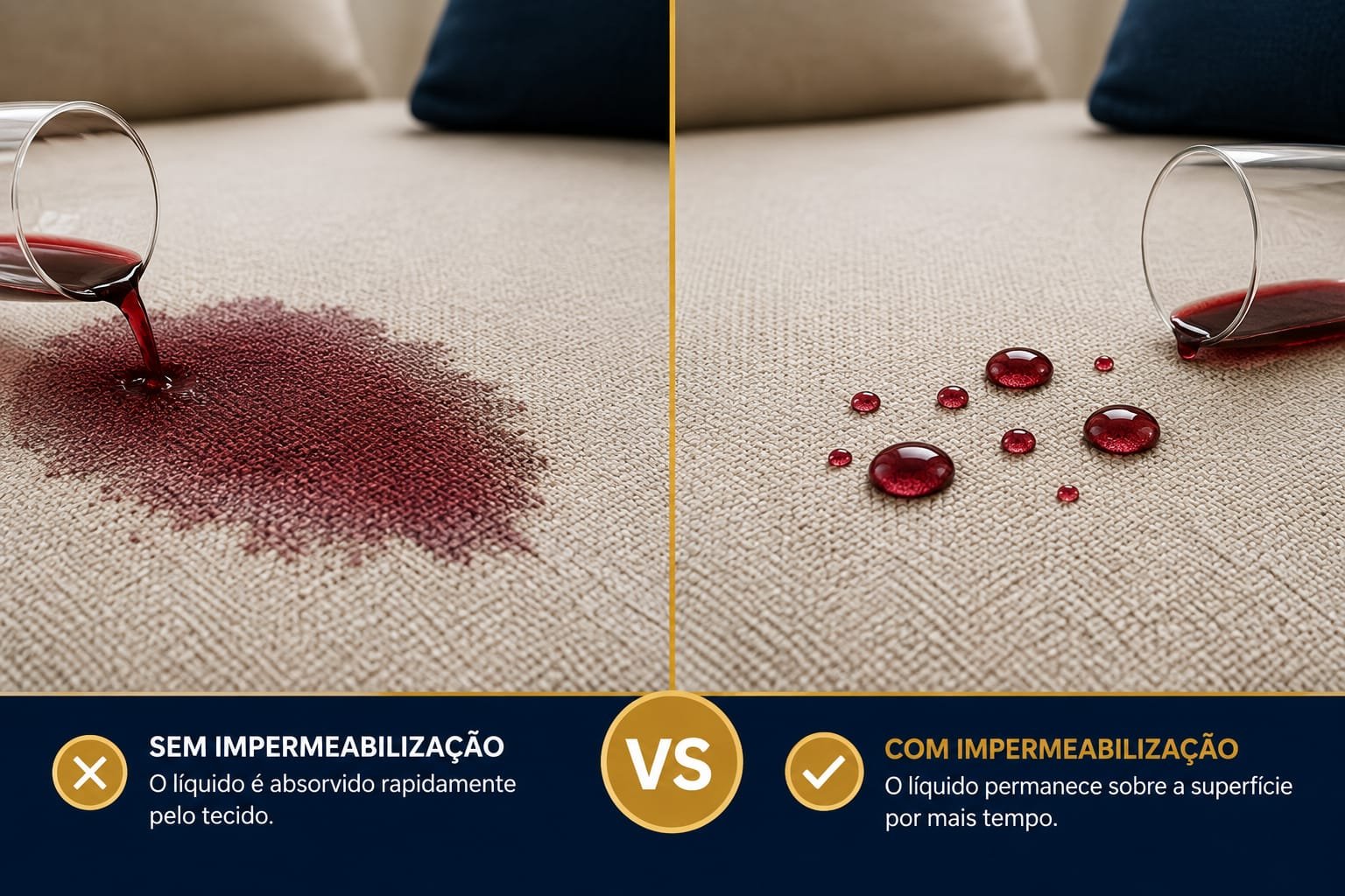 Impermeabilização profissional de sofá em Araraquara